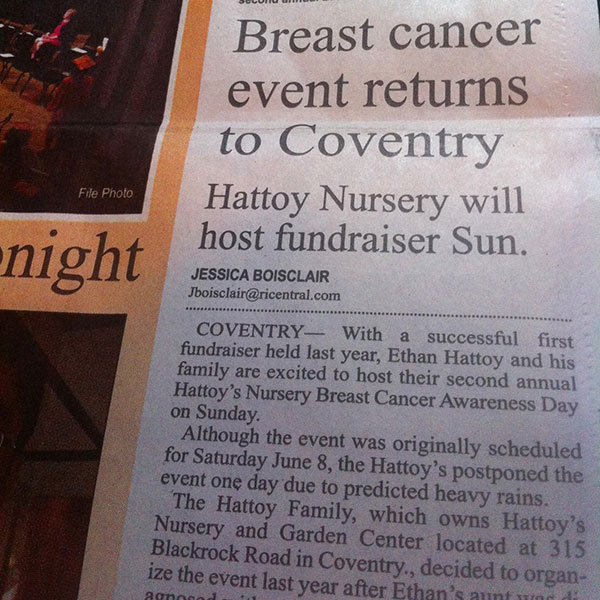 Hattoy's Nursery Community Involvement
